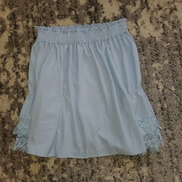 INA~~ Off the Shoulder Baby Blue Top~Amazingdetail - Picture 11 of 11